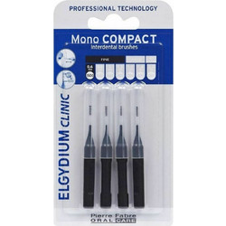 Elgydium Mono Compact Μεσοδόντια Βουρτσάκια 0.35mm Μαύρα 4τμχ