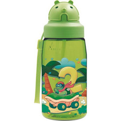 Laken Tritan Funny Cars Παιδικό Μπουκάλι Πλαστικό BPA Free με Καλαμάκι Πράσινο 450ml