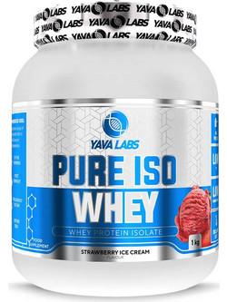 Yava Labs Pure ISO Whey Strawberry Ice Cream Πρωτεΐνη Ορού Γάλακτος Γράμμωσης 1kg