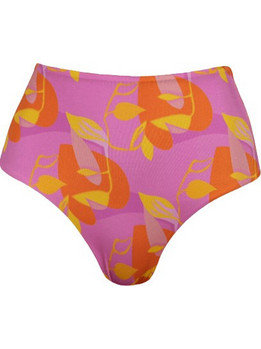 Rock Club Ψηλόμεσο Bikini Slip Floral Ροζ BP-3281