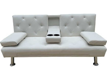 Zita Plus Rest Τριθέσιος Καναπές Κρεβάτι από Δερματίνη Λευκός 168x88x79cm 40.0155