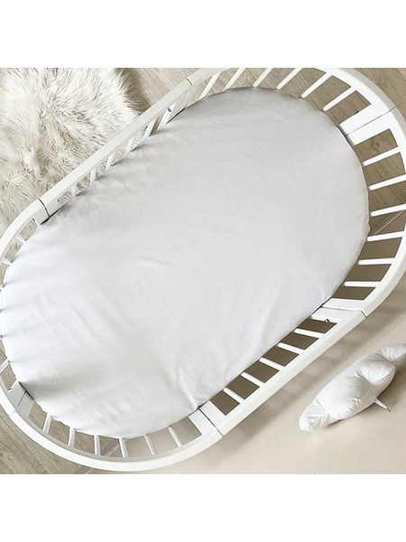 Ingvart Smart & Nika Bed Βρεφικό Σεντόνι Κούνιας Βαμβακερό με Λάστιχο White