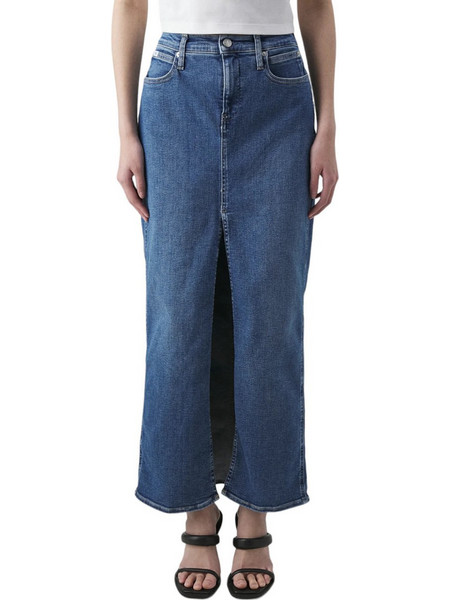 Calvin Klein Μακριά Φούστα Τζιν Ψηλόμεση Pencil Μπλε J20J222994-1A4
