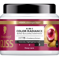 Schwarzkopf Gliss 4 in 1 Color Radiance Bond-Building Μάσκα Μαλλιών για Προστασία Χρώματος για Βαμμένα Μαλλιά 400ml