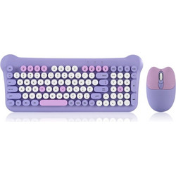 Aoas AS-212 Purple Ασύρματο Σετ Πληκτρολόγιο & Ποντίκι