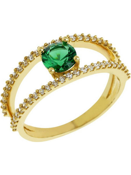 Facad'oro Γυναικείο Δαχτυλίδι από Χρυσό 14K με Ζιργκόν 401165