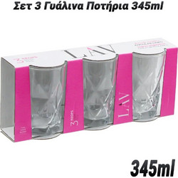 LAV Σετ Ποτήρια Νερού Γυάλινα 345ml 3τμχ 1023.007