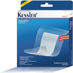 Kessler Aquafix Αποστειρωμένες Αδιάβροχες Αυτοκόλλητες Γάζες 10x10cm 5τμχ