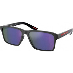 Prada PS05YS UFK05U Ανδρικά Γυαλιά Ηλίου Τετράγωνα Κοκάλινα Μαύρα με Μπλε Φακό
