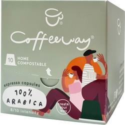 Coffeeway Κάψουλες Espresso 100% Arabica Βιοδιασπώμενες Συμβατές με Μηχανή Nespresso 10τμχ