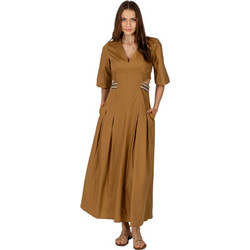 AGGEL Midi Καλοκαιρινό Καθημερινό Φόρεμα Καφέ SS43047KF-1022