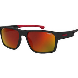 Carrera CA029/S OITUZ Ανδρικά Γυαλιά Ηλίου Τετράγωνα Κοκάλινα Μαύρα με Πορτοκαλί Καθρέπτη Φακό