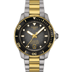 Tissot Seastar Ανδρικό Ρολόι Αυτόματο με Ασημί Χρυσό Μεταλλικό Μπρασελέ T120.807.22.051.00