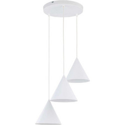 TK Lighting Cono Κρεμαστό Φωτιστικό Οροφής Τρίφωτο E27 Λευκό 10012