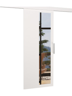 Valleta Πόρτα Εσωτερική Συρόμενη Laminate με Τζάμι Λευκή 76x205cm 162681649