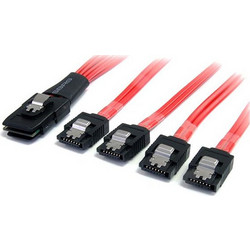 StarTech SAS8087S450 Καλώδιο Σκληρού Δίσκου mini SAS to 7-Pin SATA III & 7-Pin SATA II 0.5m Red