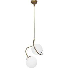 Heronia Lighting Κρεμαστό Φωτιστικό Οροφής Μπάλα Δίφωτο E27 Κίτρινο 01-0374