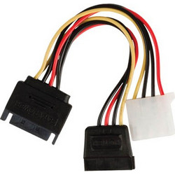 Valueline VLCP73555V Καλώδιο Τροφοδοσίας 15-Pin SATA Male to 15-Pin SATA Female & 4-Pin Molex Female 0.15m Multicolor