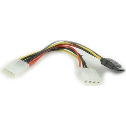 Cablexpert PSY2 Καλώδιο Τροφοδοσίας 4-Pin Molex Female to 4-Pin Molex Male & 4-Pin SATA Male Multicolor