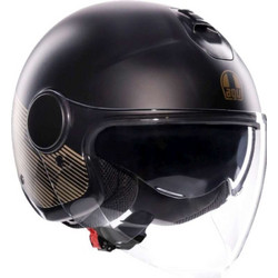 AGV Eteres Ponza Matt Black Golden Κράνος Μηχανής Jet 1350gr