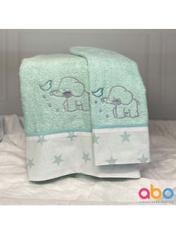 Abo Elephant Σετ Βρεφικές Πετσέτες 2τμχ