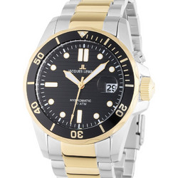 Jacques Lemans Hybromatic Diver Ανδρικό Ρολόι Αυτόματο με Ασημί Χρυσό Μεταλλικό Μπρασελέ 1-2170L