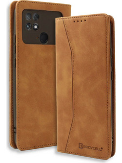 Bodycell Pu Leather Book Brown (Xiaomi Poco C40)