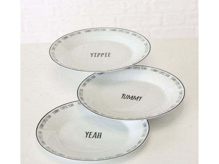 MSA Decoration Yummi Πιάτα Ρηχά Πορσελάνης 19cm 3τμχ MSA-20-87-719