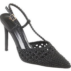 Elenross Γόβες Slingback Δερμάτινες με Τακούνι Στιλέτο Μαύρες GS09130W-BLA