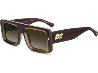 Dsquared2 D20141S XL7HA Ανδρικά Γυαλιά Ηλίου Τετράγωνα Κοκάλινα Καφέ με Καφέ Φακό
