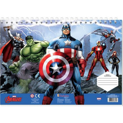 Marvel Avengers Captain America Διάφορα Σχέδια Μπλοκ Ζωγραφικής A4 40 Φύλλων με Αυτοκόλλητα 506250