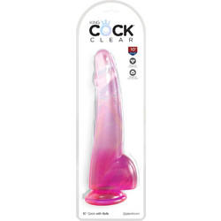 Pipedream King Cock 10" Ρεαλιστικό Dildo με Βεντούζα & Όρχεις 20cm Ροζ