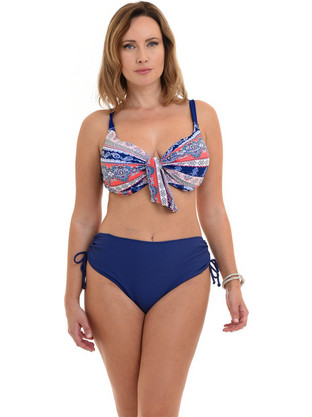 MiandMi Bikini Set με Ενίσχυση Ψηλόμεσο Navy Μπλε Κοραλί 23018-26115