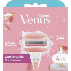 Gillette Venus ComfortGlide Spa Breeze Γυναικεία Ανταλλακτικά Ξυραφάκια με 3 Λεπίδες & Λιπαντική Ταινία 4τμχ