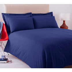 MayHome Σετ Σεντόνια King Size Βαμβακερά με Λάστιχο 180x200+30 2020648178-1 Μπλε Navy