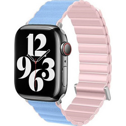 Beline Magnetic Pro Λουράκι Δερμάτινο Pink / Light Blue (Apple Watch 38 / 40 / 41mm)