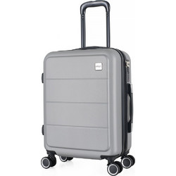 Ankor 836222 Βαλίτσα Καμπίνας 55x37x21cm με 4 Ρόδες Ασημί