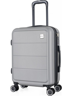 Ankor 836222 Βαλίτσα Καμπίνας 55x37x21cm με 4 Ρόδες Ασημί