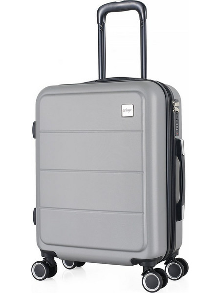 Ankor 836222 Βαλίτσα Καμπίνας 55x37x21cm με 4 Ρόδες Ασημί