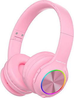 PowerLocus PLED Ασύρματα Bluetooth Παιδικά Ακουστικά On Ear Ροζ