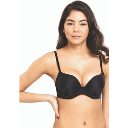 Norddiva Σουτιέν Balconette Push Up με Μπανέλα Μαύρο 8023