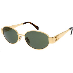 Celine CL40235U 30N Γυναικεία Γυαλιά Ηλίου Οβάλ Μεταλλικά Χρυσά με Πράσινο Φακό