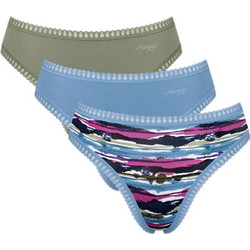 Sloggi Go Crush Βαμβακερά Ψηλόμεσα Γυναικεία Slip 3Pack 10219672-M010