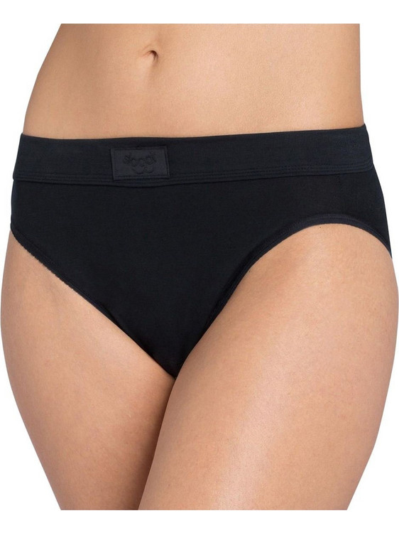 Sloggi Double Comfort Βαμβακερό Ψηλόμεσο Γυναικείο Slip Μαύρο 10010180-0004
