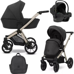 Kunert Brav Καρότσι Μωρού 3 σε 1 Black/Champagne Eco Leather