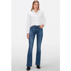 7 For All Mankind Ψηλόμεσο Γυναικείο Τζιν Παντελόνι Bootcut Εφαρμογή Καμπάνα Μπλε JSWB44A0NT