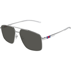 Gucci GG1676S 001 Ανδρικά Γυαλιά Ηλίου Aviator Μεταλλικά Ασημί με Μαύρο Φακό