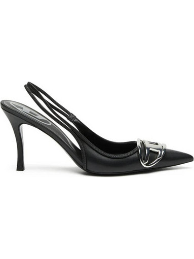 Diesel D-Venus Γόβες Slingback Δερμάτινες με Τακούνι Στιλέτο Μαύρες Y02985-PR818-T8013
