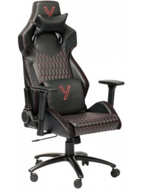 Yenkee Ghost Καρέκλα Gaming Δερματίνης με Ρυθμιζόμενα Μπράτσα Μαύρη YGC 110RD