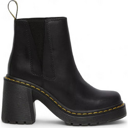 Dr. Martens Γυναικεία Μποτάκια Chelsea Δερμάτινα Μαύρα με Χοντρό Ψηλό Τακούνι Αδιάβροχα 26440001